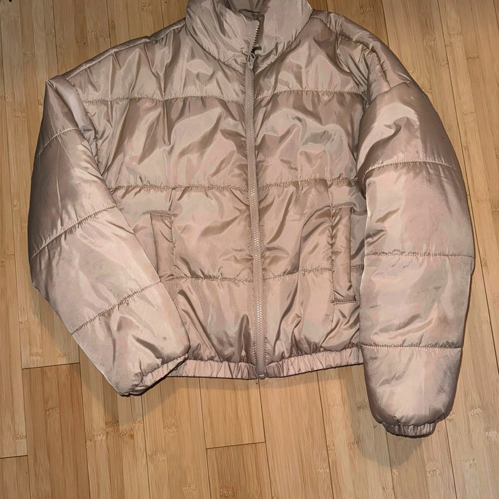 Women's Beige Puffer Jacket